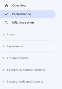 Search Console Sidebar screenshot
